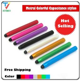 Laagste prijs en hoogste kwaliteit zeshoekige metalen kolom capacitieve touch pen stylus voor iPhone Sumsang Huawei 100pcs / lot