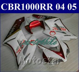 Kit de carénage au prix le plus bas pour carénages moulés par injection HONDA CBR1000 RR 04 05 ensemble de carrosserie PRAMAC rouge blanc 2004 2005 CBR1000RR SL34