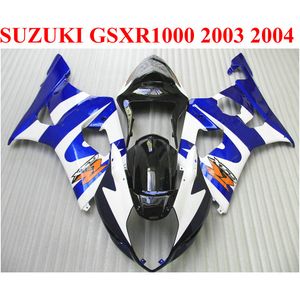 Kit de carénage au prix le plus bas pour SUZUKI GSX-R1000 2003 2004 K3 k4 bleu blanc noir jeu de carénages GSXR 1000 03 04 bodykits JD8