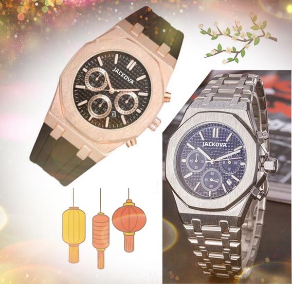 Prix le plus bas japon mouvement à quartz chronomètre montres date automatique pleine fonctionnelle populaire montre président fine acier inoxydable mâle cadeaux montre-bracelet