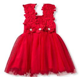 Precio más bajo, vestido de encaje de verano para niñas, vestido de chaleco de ganchillo de encaje para niñas, vestido de princesa para niñas, chaleco de ganchillo sin mangas, vestido de encaje en 6 colores