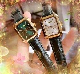 Prix le plus bas super petit cadran carré cadran mouvement à quartz montre femmes populaire bracelet en cuir véritable bracelet horloge affaires montres en or rose montre de luxe