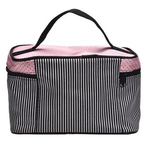 Sac à cosmétiques le plus bas pour femmes, sac à cosmétiques à rayures avec nœud carré, grande Lingerie, soutien-gorge, sous-vêtements, sacs à pois, sac de voyage, kits de toilette, Sac275u