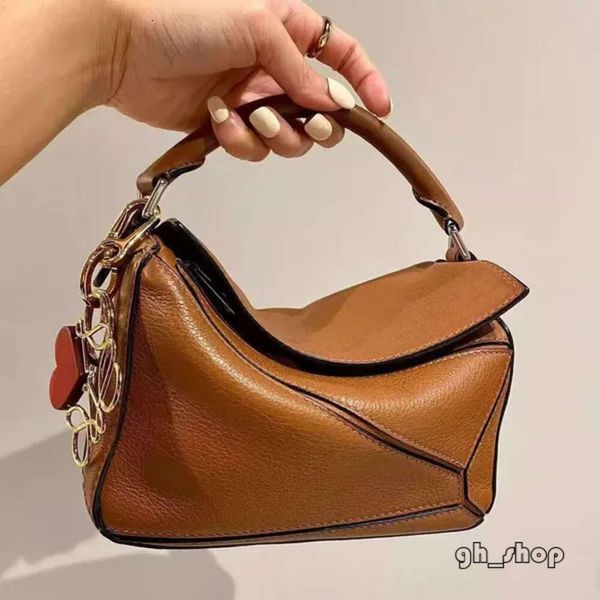 Loweve Bag 5A Bolso de diseñador Bolso de cuero genuino Bolso de hombro Bolsos de mujer Bolsos de mano de rompecabezas Bolsos cruzados Geometría Cuadrada Contraste Color Patchwork 1370