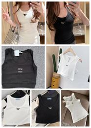 Loweve Mujer Camiseta sin mangas Mujer Tejidos Diseñador Chaleco bordado Sin mangas Para mujer Tops deportivos Sexy Bustier Tanques