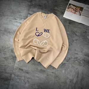 Lowews Designer Sweatshirt Two Tone grote geborduurde Terry Sweater losse Koreaanse editie Student veelzijdige lange mouw Top Trendy Lowewwe