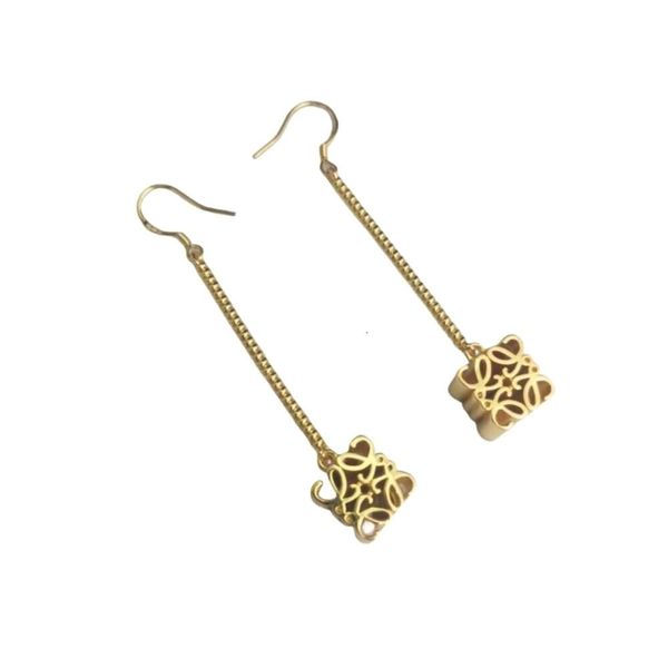 Lowewe Boucle D'oreille Designer Femmes Top Qualité Charme Nouveau Gâteau Longues Boucles D'oreilles Femmes Tempérament Avancé Brillant Plaqué Or Géométrique Chaîne Boucles D'oreilles