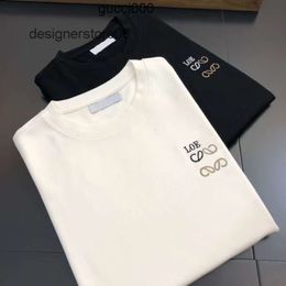 Lowewe Lowe Loewees Loeewe Manches Streetwear T-shirts pour hommes Designer 8EO1 t Broderie Mode Top Qualité Luxe Coton T-shirts courts