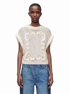 Lowewe suéteres para mujer diseñador cardigan mujeres suéter bordado knitwea sudadera cuello redondo manga larga cardigan sudadera con capucha letra casual tejer tops z6ah #