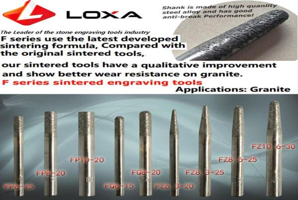 LOXA Fseires outils diamantés frittés outil de meulage diamant peu de gravure CNC pour sculpture outil de fraisage d'extrémité en relief de granit 1357039