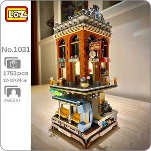 LOZ 1031 Metrostation Platform Convenience Store Shop Singer 3D Model DIY Mini Blokken Bricks Building Toy for Children No Box Q0624