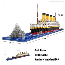 LOZ 1860 stks Titanic Cruise Schip Model Boot DIY Diamond Lepining Bouwstenen Bricks Kit Kinderen Speelgoed X0902