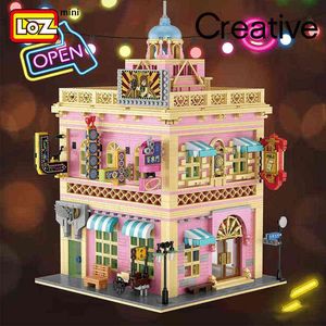 Loz Bouwsteen Diamant Bar Street Building Model Kleine deeltjesassemblage speelgoed Puzzel Hoge moeilijkheidsgraad volwassen J220624