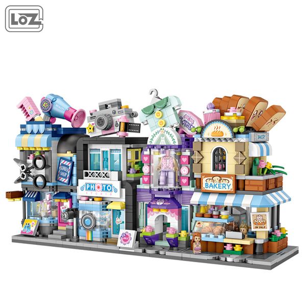 LOZ Salon de Coiffure, Modèle de Blocs de Construction de Boulangerie, Mini Studio Photo DIY, Magasin de Vêtements, Jouet de Développement, Ornement pour Cadeaux d'anniversaire de Noël pour Enfants