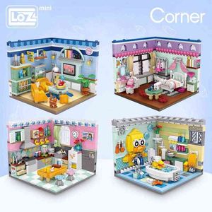 Loz Mini Building Blocks Toys Plastic Assembled Children Toys Diy Home Scene Model Corner Scene J220624