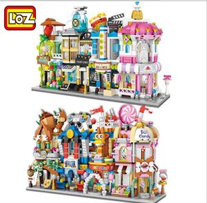 LOZ MINI Blocks City Street View Scene Mini Building Blocks Coffee Shop Retail Store Architectures Models & Building Toy Quiz Christmas Toy