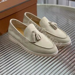 LP koppels schoenen zomerwandelen charmes verfraaid suede loafers mocassins echte lederen casual flats mannen luxe designer jurk schoenen fabrieksschoenen maat 35-46 tas