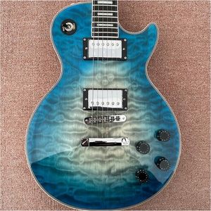 LP Custom elektrische gitaar, ebbenhout toets, Frits binding, Tune-o-Matic brug, chromen hardware, 2 pickups, gratis verzending