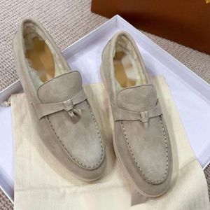 Diseñador de LP Loro Piano Men zapatos casuales de alta calidad Piana de moda de lujo Slip-On-Bottomed Slip-on and Plush Loker Lool Lool Loning informal zapatos casuales