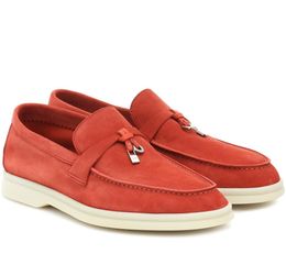 LP Loafers Paren Suede loafer schoenen zomer charmes lopen suede loafers casual schoenen charmes verfraaide loafers glijden op flats voor mannen designer platte jurk