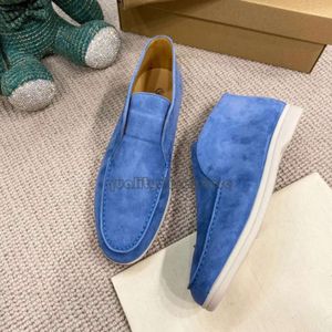 LP Mocassins Designer loro piano Shoes loro shoes Open Walk Chaussures en daim homme Femmes Chaussures en cuir Haut haut sans lacet Casual Walking Flats Classic Ankle Boot shoeC28L