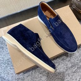 LP Open Walk Suede Sneaker Chaussures Femmes Chaussures en cuir Haut haut sans lacet Casual Walking Flats Bottine classique Luxe Designer Robe Usine Chaussures Taille 35-46