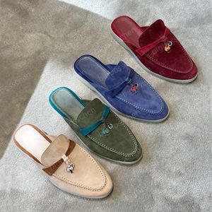 Chinelos de grife de luxo masculinos casuais sandálias planas tamancos de camurça meia chinelos clássicos mocassins de couro moda preguiçosa sapatos de barco 35-46 com caixa