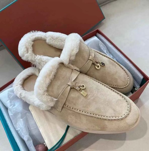 LP Shoe Femmes Pantoufles Classique Boucle Designer Femmes Chaussures Casual Semelle Souple Haute Élastique Tendon De Boeuf Fond Plat Talon Chaussure Nouveauté Slipper36-46