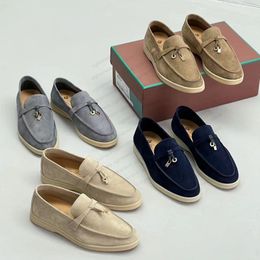 LP schoenen Designer Loafers mocassins abrikoos echte lederen mannen casual slip op flats dames luxe ontwerpers platte kleding schoen fabrieksschoenen schoenen