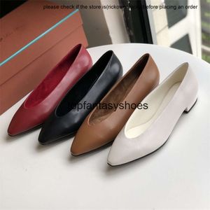 Loro piano loafers schoenen lp schoenen u-vormig lp foetale koehide bovenplaat kanaal enkele schoen voor dames grootmoeder puntige kleine vierkante wortel platte schoenen