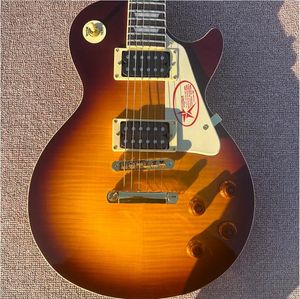 LP Standard Electric Guitar, One Piece Body Neck, Frets Binding, Tune-O-Matic Bridge, Dark Sunburst Maple Top