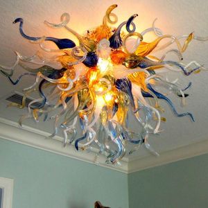 Lamp Kleurrijke Crystal Kroonluchters Handgeblazen Murano Glas Plafondverlichting LED Bollen Tiffany Mooie hanglampen voor de woonkamer