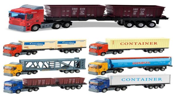 Ls Diecast Alloy Car Model Toy Container Truck Goods Van Transport Transport Trailer Car Tank Wagon Ornement Noël
