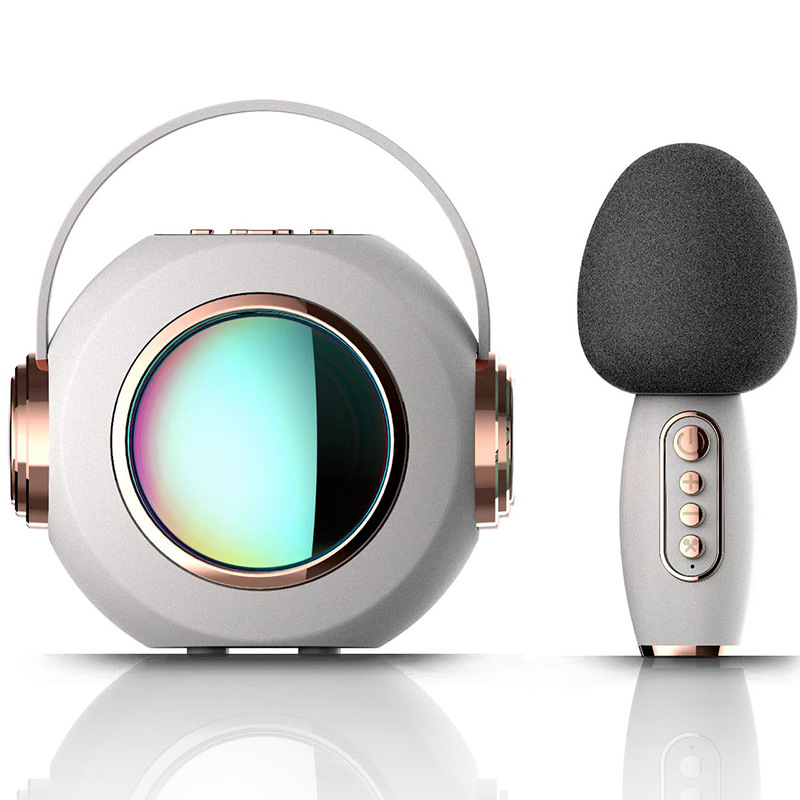 LS-T6 K GABAO LED Color Lights Wireless Bluetooth Mini-högtalare med Mike Microphone Artifact Hushåll Sångbar bärbar