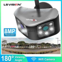 LS VISION Caméra Extérieure 4K 8MP 6MP 180 Ultra Grand Angle de Vue Panoramique WIFI Double Objectif Caméras IP de Sécurité Sans Fil Intérieur L230619