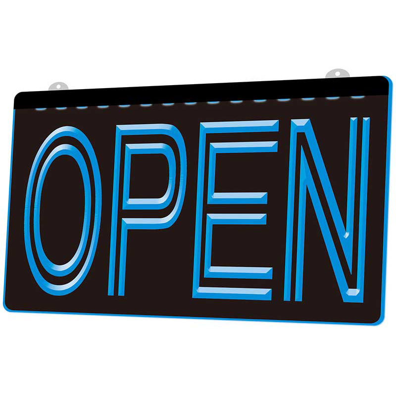 LS0004 Lichtbord OPEN Overnight Shop Bar Pub Club 3D-gravure LED Groothandel Retail