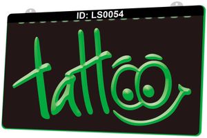 LS0054 Tattoo Body Inked Shop 3D Graveren LED Light Sign Groothandel Retail
