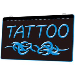 LS0066 Tattoo Shop Bar Pub Club Lure 3D Gravure LED Light Sign Hele Retail291T