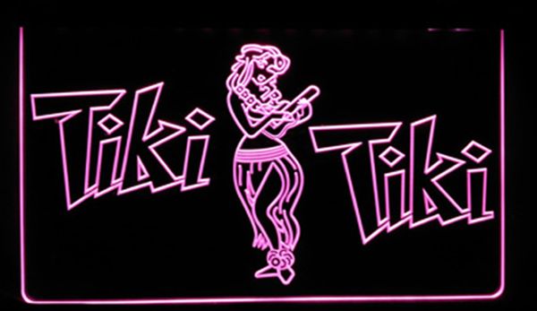 LS0162 LED Strip Lights Sign Tiki Bar Wajome Hula Dancer 3D Gravure Free Design Wholesale Retail