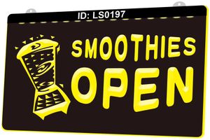 Ls0197 open smoothies drinken 3d gravure led licht teken groothandel retail