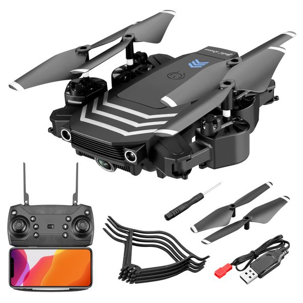 Mini drones M6 avec double caméra 4K HD pour enfants de 8 à 12 ans, simulateurs de jouets, drone débutant WIFI FPV pour adultes, trucs cool, piste de vol, lumières LED, geste, prise de photo LS11 2-1