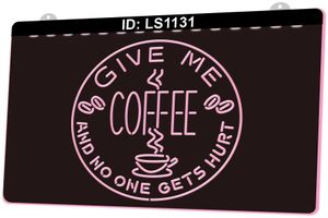 LS1131 Give Me Coffee And No One Gets Hurt 3D Gravure LED Light Sign Wholesale Retail