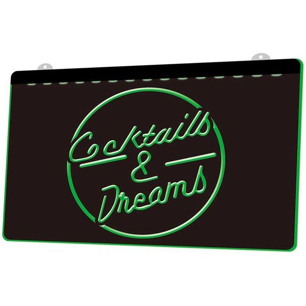 LS127- Cocktails Dreams Bar Beer Wine Pub Light Sign Decor Envío gratis Dropshipping Venta al por mayor 8 colores para elegir 123