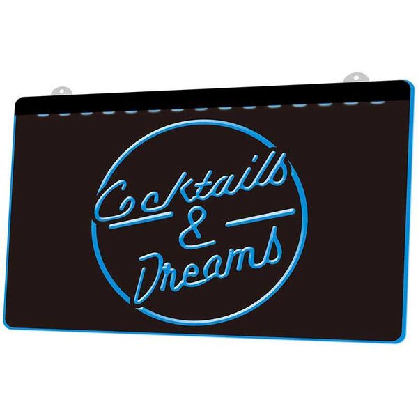 LS127- Cocktails Dreams Bar Bière Vin Pub Lumière Signe Décor Livraison Gratuite Dropshipping En Gros 8 couleurs au choix