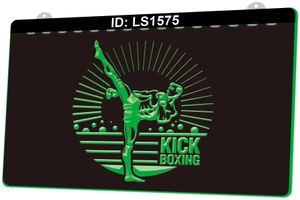 LS1575 Kick Boxing Gravure 3D LED Light Sign Vente en gros au détail