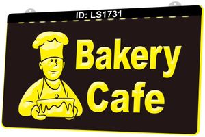 LS1731 Bakkerij Cafe Shop Brood Cake 3D Gravure LED Light Sign Groothandel Retail