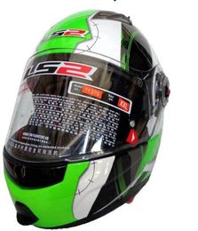 LS2 FF370 casque de moto casque intégral motocross visage non drapé Moto Racing casque tout-terrain blanc vert univers color1241737