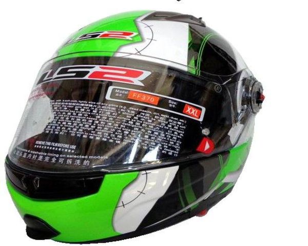 LS2 FF370 casque de moto casque intégral motocross visage non drapé Moto Racing casque tout-terrain blanc vert univers color9933292
