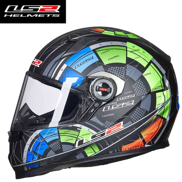 LS2 casco de moto de cara completa cascos de carreras Original hombre auténtico ECE aprobado lente de varios colores ff358