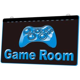 LS0226 Game Room Console 3D Graveren LED Light Sign Groothandel Retail